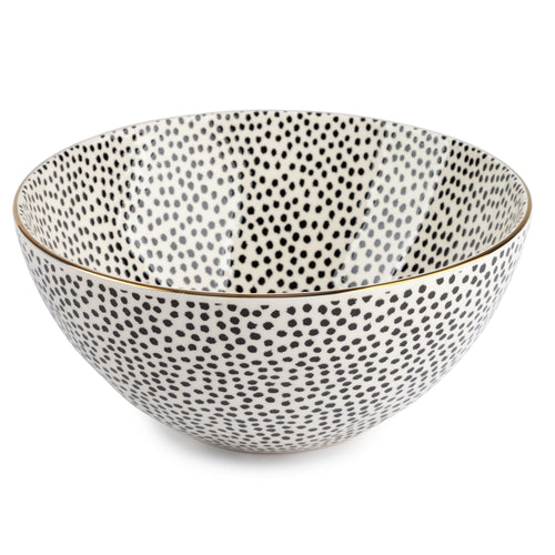 Thyme & Table Stoneware Large Bowl, Dot EasyOptionXY LLC