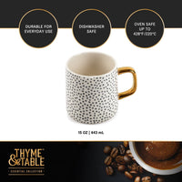 Thyme & Table Stoneware Mug, Dot EasyOptionXY LLC