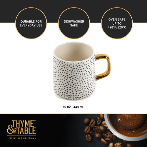 Thyme & Table Stoneware Mug, Dot EasyOptionXY LLC