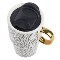 Thyme & Table Stoneware Dot 17oz Travel Mug EasyOptionXY LLC