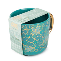 Thyme & Table Stoneware Coffee Mug, 16 fl oz, Teal Succulent EasyOptionXY LLC