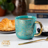 Thyme & Table Stoneware Coffee Mug, 16 fl oz, Teal Succulent EasyOptionXY LLC
