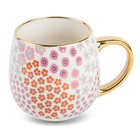 Thyme & Table Stoneware Gold Floral 16oz Coffee Mug EasyOptionXY LLC