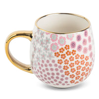 Thyme & Table Stoneware Gold Floral 16oz Coffee Mug EasyOptionXY LLC