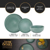 Thyme & Table 12-Piece Stoneware Dinnerware Set, Caspian Green EasyOptionXY LLC
