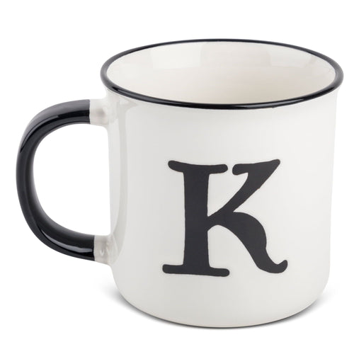 Thyme & Table Monogram K Stoneware Coffee Mug 16oz, White EasyOptionXY LLC