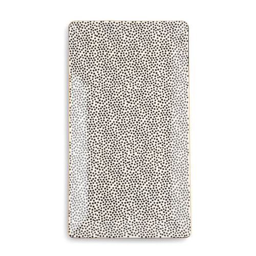 Thyme & Table Stoneware Rectangular Serve Platter, Dot EasyOptionXY LLC