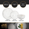 Thyme & Table Dinnerware Grey Marble Stoneware, 12 Piece Set EasyOptionXY LLC