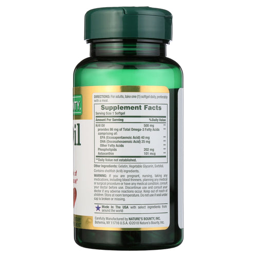 Nature's Bounty Krill Oil Softgels; 500 mg; 30 Count EasyOptionXY LLC