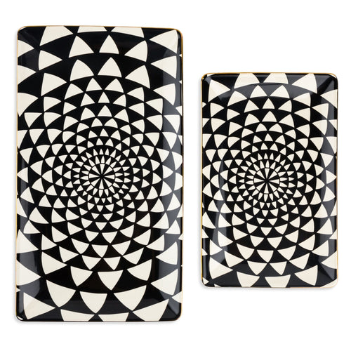 Thyme & Table Stoneware Serve Platter 2-Piece Set, Medallion EasyOptionXY LLC