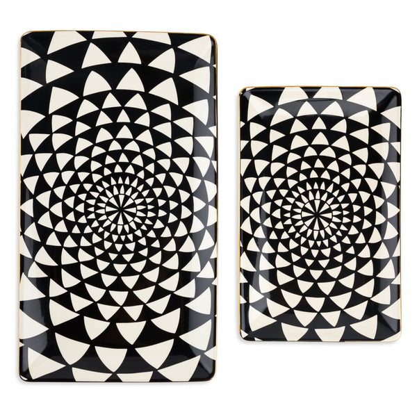 Thyme & Table Stoneware Serve Platter 2-Piece Set, Medallion EasyOptionXY LLC