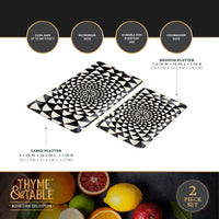 Thyme & Table Stoneware Serve Platter 2-Piece Set, Medallion EasyOptionXY LLC