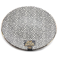 Thyme & Table Dinnerware Black & White Dot Stoneware Round Salad Plate EasyOptionXY LLC