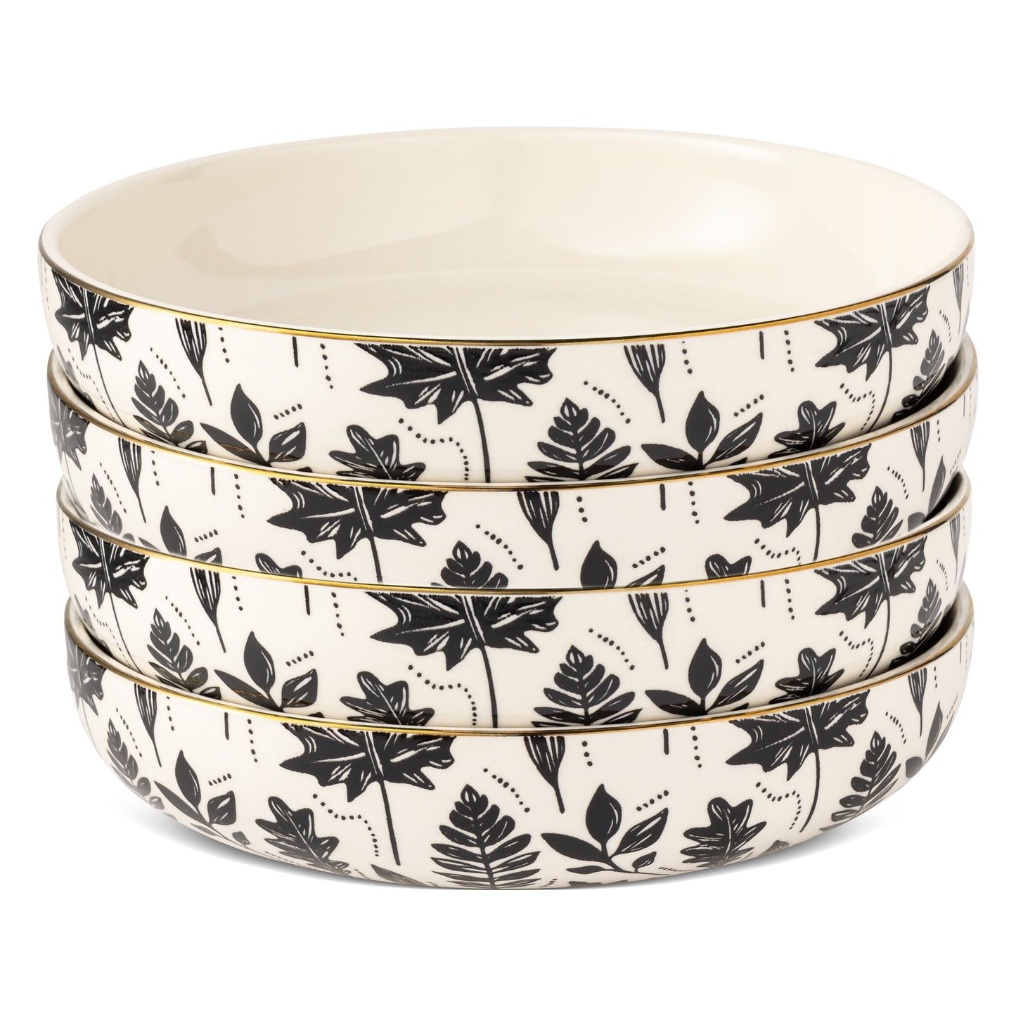Thyme & Table Harvest 4-Piece Stoneware Round Low Bowl Set EasyOptionXY LLC