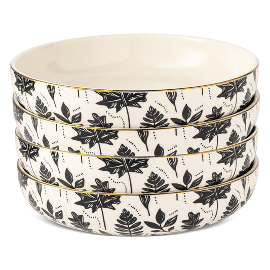 Thyme & Table Harvest 4-Piece Stoneware Round Low Bowl Set EasyOptionXY LLC