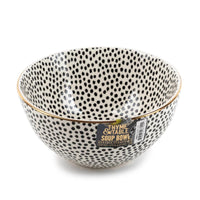 Thyme & Table Dinnerware Black & White Dot Stoneware Round Bowl EasyOptionXY LLC