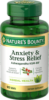 Nature's Bounty Anxiety & Stress Relief Ashwagandha KSM-66 Tablets; 90 Count EasyOptionXY LLC