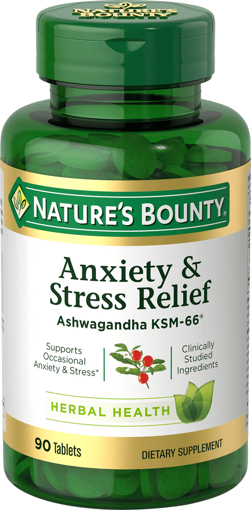Nature's Bounty Anxiety & Stress Relief Ashwagandha KSM-66 Tablets; 90 Count EasyOptionXY LLC
