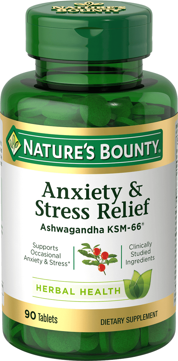 Nature's Bounty Anxiety & Stress Relief Ashwagandha KSM-66 Tablets; 90 Count EasyOptionXY LLC