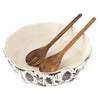 Thyme & Table Harvest 3-Piece 2.5 QT Serving Bowl with Acacia Serving Spoon and Fork Set EasyOptionXY LLC
