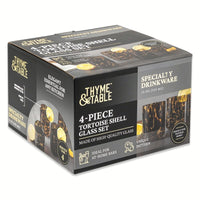 Thyme & Table 4-Piece 12oz Tortoise Black Drinking Glass Set EasyOptionXY LLC