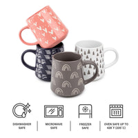 Thyme & Table Assorted Stoneware Coffee Mugs, 16 fl oz, Set of 4 EasyOptionXY LLC