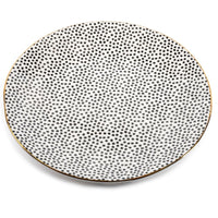 Thyme & Table Black & White Dot Stoneware Plate EasyOptionXY LLC