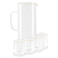 Thyme & Table 5-Piece Harvest Pitcher and 9oz Drinking Glass Set EasyOptionXY LLC