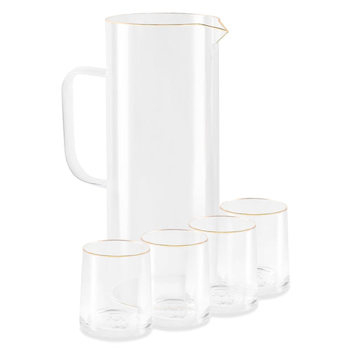 Thyme & Table 5-Piece Harvest Pitcher and 9oz Drinking Glass Set EasyOptionXY LLC
