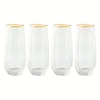 Thyme & Table 4-Piece Scalloped Stemless Flute Glass Set EasyOptionXY LLC