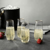 Thyme & Table 4-Piece Scalloped Stemless Flute Glass Set EasyOptionXY LLC