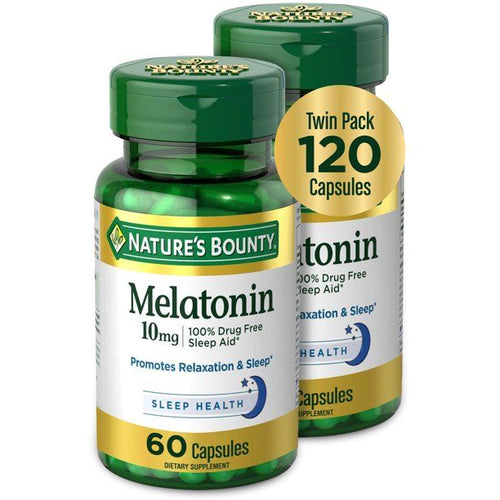 Nature's Bounty Melatonin Sleep Aid Capsules; 10 mg; 60 Count; 2 Pack EasyOptionXY LLC