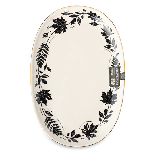 Thyme & Table Harvest 17" Oval Stoneware Serve Platter EasyOptionXY LLC