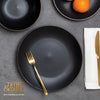 Thyme & Table Dinnerware Black Onyx Stoneware Round Dinner Plate EasyOptionXY LLC