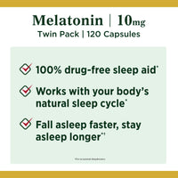 Nature's Bounty Melatonin Sleep Aid Capsules; 10 mg; 60 Count; 2 Pack EasyOptionXY LLC