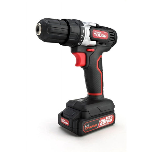 Hyper Tough 20V Max Lithium-Ion Cordless Drill, Variable Speed with 1.5Ah Lithium-Ion Battery & Charger EasyOptionXY LLC