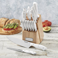 Cuisinart Triple Rivet 15-Piece Knife Set with Block, C77WTR-15PW EasyOptionXY LLC