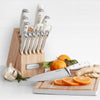 Cuisinart Classic Forged Triple Rivet 15-Piece Cutlery Set with Block, White and Stainless EasyOptionXY LLC