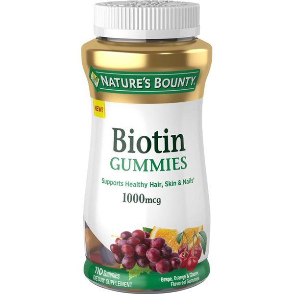 Nature's Bounty Biotin Gummies; Multi-Flavored; 1000 mcg; 110 Count EasyOptionXY LLC