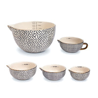 Thyme & Table 5-Piece Ceramic Measuring Bowl Set EasyOptionXY LLC
