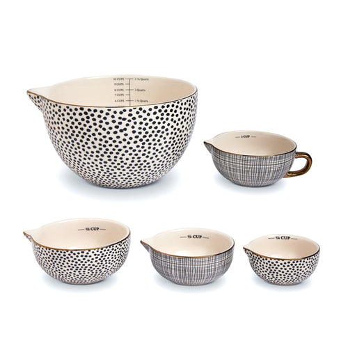 Thyme & Table 5-Piece Ceramic Measuring Bowl Set EasyOptionXY LLC