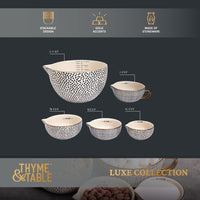 Thyme & Table 5-Piece Ceramic Measuring Bowl Set EasyOptionXY LLC