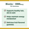 Nature's Bounty Biotin Gummies; Multi-Flavored; 1000 mcg; 110 Count EasyOptionXY LLC