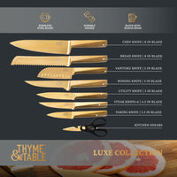 Thyme & Table 15-Piece Knife Block Set with Knife Sharpener EasyOptionXY LLC