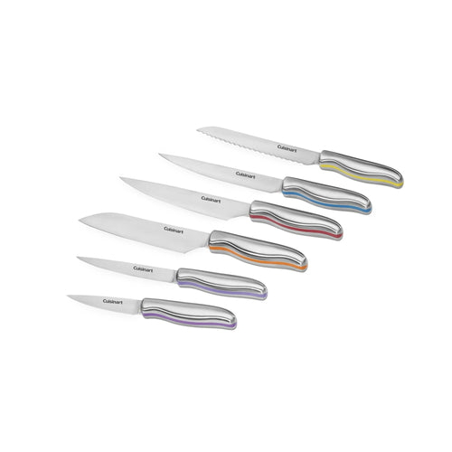 Cuisinart Classic 12-Piece Stainless Steel Color Band Knife Set with Blade Guards, Multicolor EasyOptionXY LLC