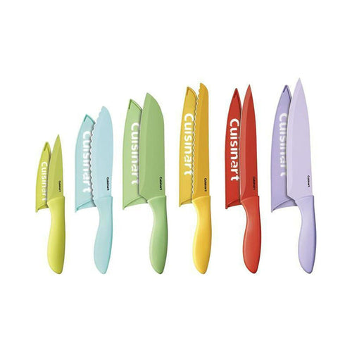 Cuisinart C55-12PCER1 12pc Ceramic Coated Color Knife Set with Blade Guards EasyOptionXY LLC