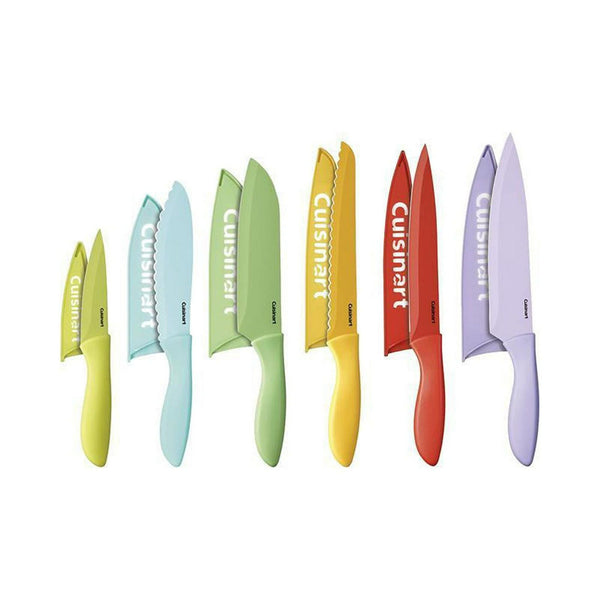 Cuisinart C55-12PCER1 12pc Ceramic Coated Color Knife Set with Blade Guards EasyOptionXY LLC
