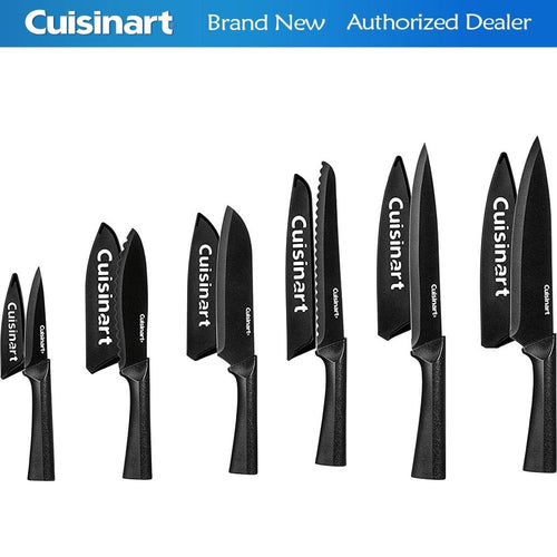 Cuisinart C55-12PMB 12-Piece Metallic Knife Set with Blade Guards, Black EasyOptionXY LLC