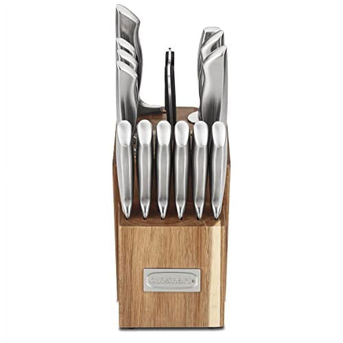 15pc German Stainless Steel Hollow Handle Cutlery Block Set w/Acacia Block EasyOptionXY LLC