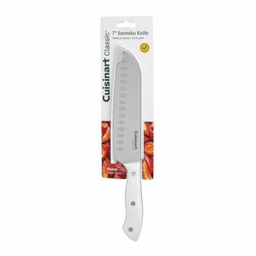 Cuisinart Classic 7" White Triple Rivet Santoku Knife, CEW3R-7SAN3 EasyOptionXY LLC
